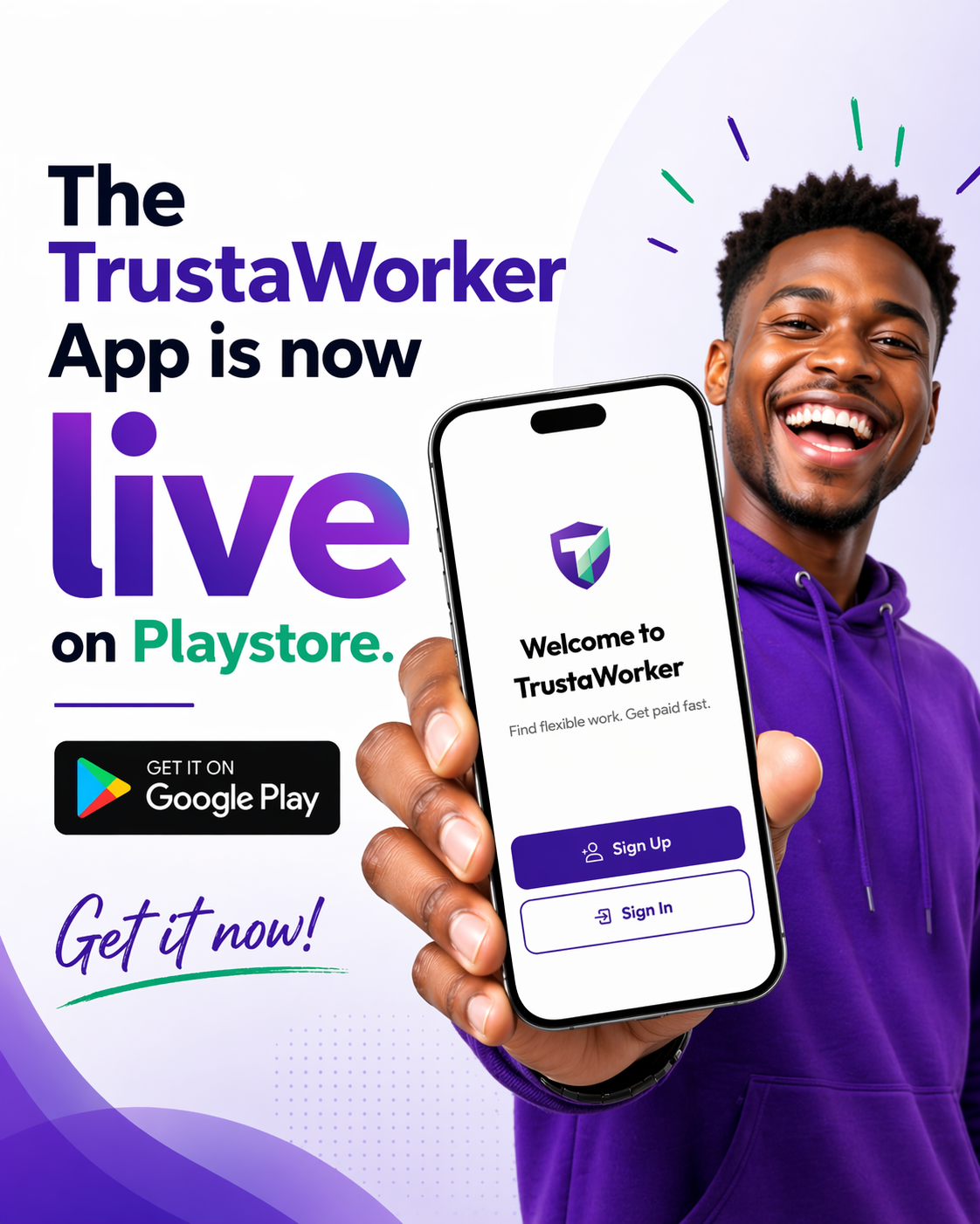 The TrustaWorker App is now live on Playstore